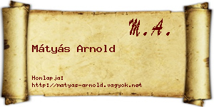 Mátyás Arnold névjegykártya